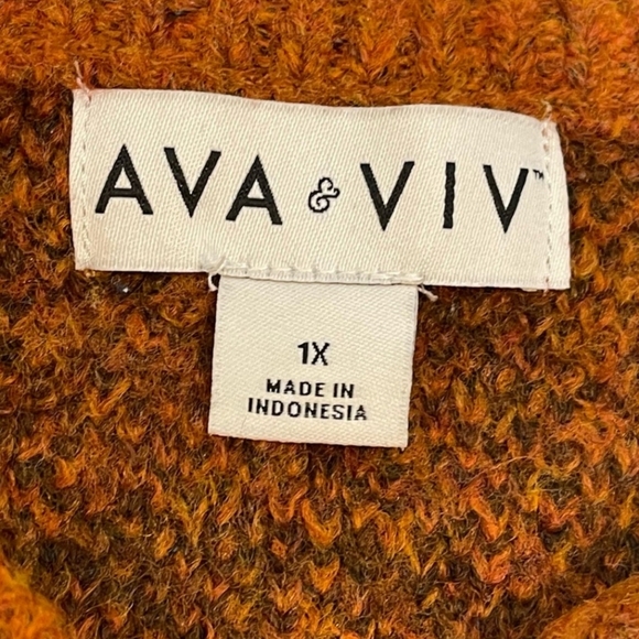 Ava & Viv Brown Animal Print sweater - Picture 3 of 3